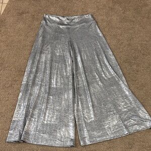 Shimmer Wide-Leg Palazzo Pants in Silver